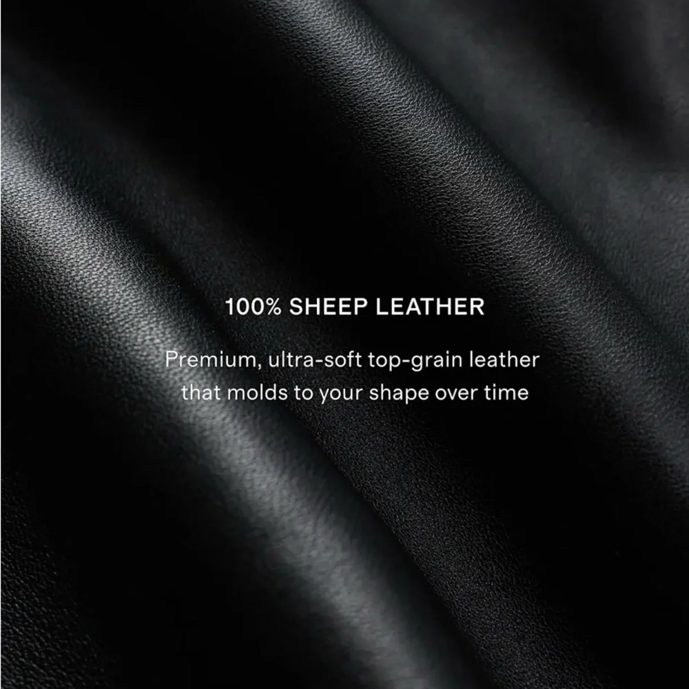 QUINCE 100% leather Black Leather Biker Jacket - Picture 7 of 7